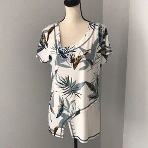 ARTEX FASHIONS Women Floral Print Asymmetrical Neck Polyester Tunic Top| S